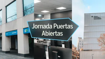 un letrero en el que se ve escrito jornada de puertas abiertas