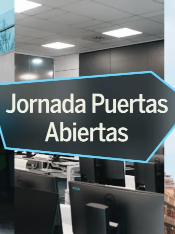 un letrero en el que se ve escrito jornada de puertas abiertas