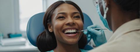 Una paciente en una consulta dental.